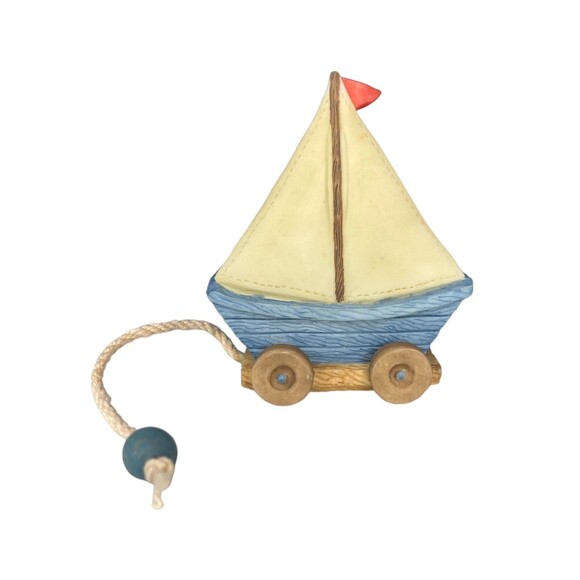 1999 Cherished Teddies Antique Sail Boat With Mini Bear Figurine NEW #537241 - Picture 4 of 10